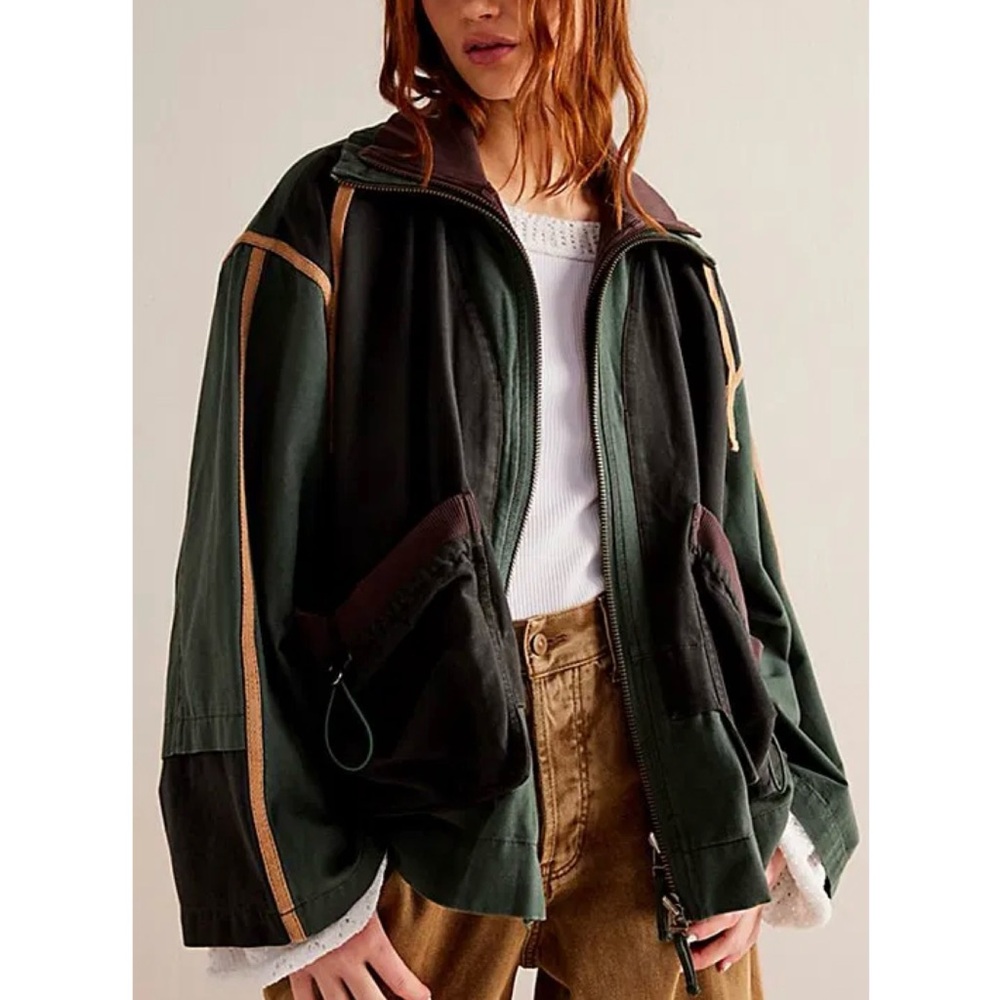 Free People We The Free Avery Layered Anorak Jacket Extra Small Anorak Linen